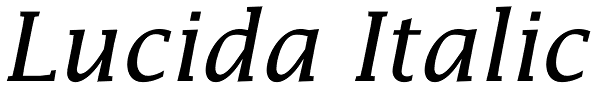 Lucida Italic Font