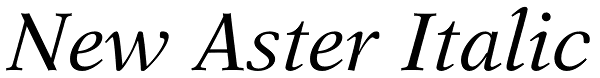 New Aster Italic Font