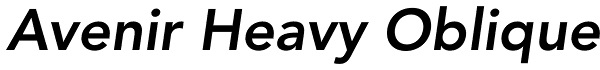 Avenir Heavy Oblique Font