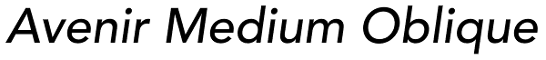 Avenir Medium Oblique Font