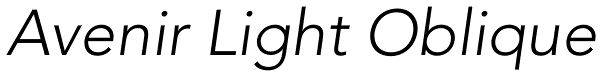 Avenir Light Oblique Font