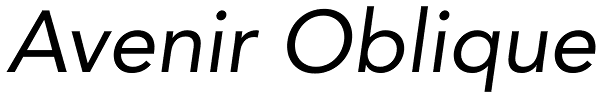 Avenir Oblique Font