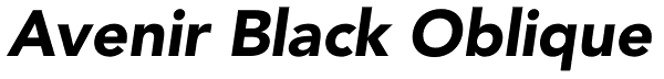 Avenir Black Oblique Font
