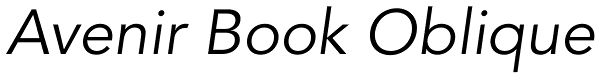 Avenir Book Oblique Font
