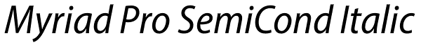 Myriad Pro SemiCond Italic Font