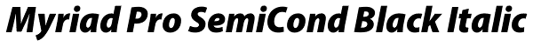 Myriad Pro SemiCond Black Italic Font