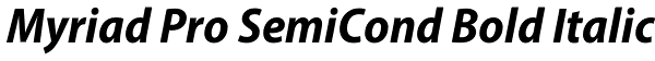 Myriad Pro SemiCond Bold Italic Font