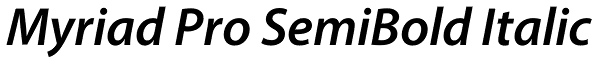 Myriad Pro SemiBold Italic Font
