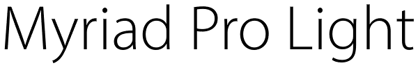 Myriad Pro Light Font