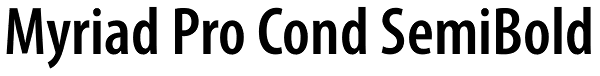 Myriad Pro Cond SemiBold Font
