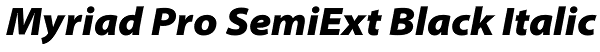 Myriad Pro SemiExt Black Italic Font