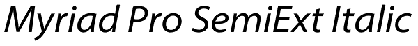 Myriad Pro SemiExt Italic Font