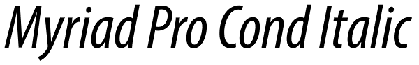 Myriad Pro Cond Italic Font