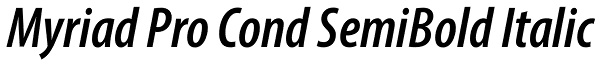 Myriad Pro Cond SemiBold Italic Font
