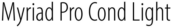 Myriad Pro Cond Light Font
