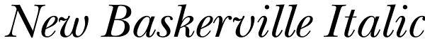 New Baskerville Italic Font