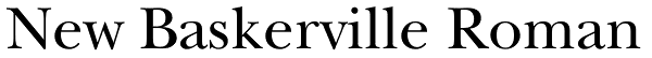 New Baskerville Roman Font