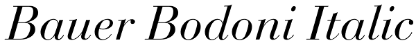 Bauer Bodoni Italic Font