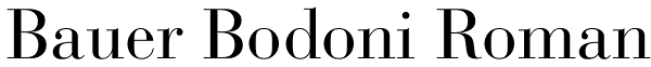 Bauer Bodoni Roman Font