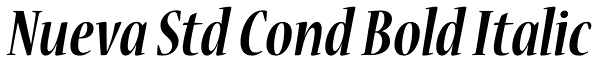 Nueva Std Cond Bold Italic Font