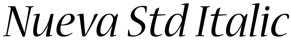 Nueva Std Italic Font