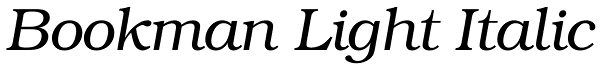 Bookman Light Italic Font