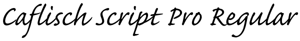 Caflisch Script Pro Regular Font