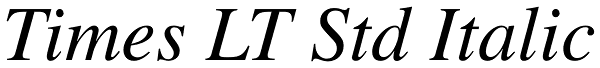 Times LT Std Italic Font