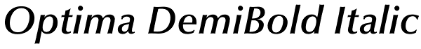 Optima DemiBold Italic Font