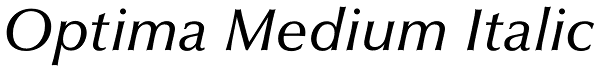 Optima Medium Italic Font