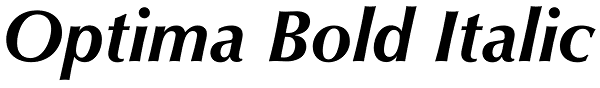 Optima Bold Italic Font