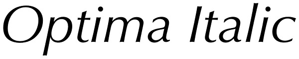 Optima Italic Font