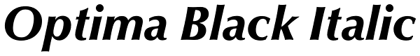 Optima Black Italic Font