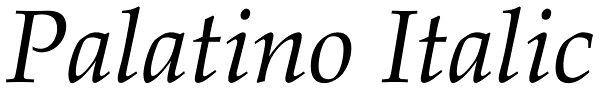 Palatino Italic Font