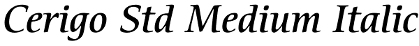 Cerigo Std Medium Italic Font