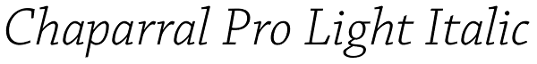 Chaparral Pro Light Italic Font