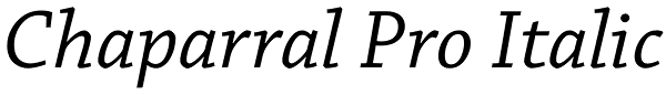 Chaparral Pro Italic Font