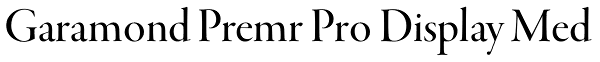 Garamond Premr Pro Display Med Font