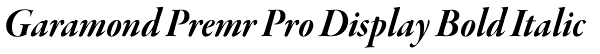 Garamond Premr Pro Display Bold Italic Font