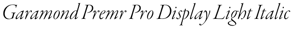 Garamond Premr Pro Display Light Italic Font