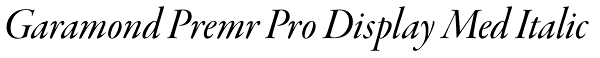 Garamond Premr Pro Display Med Italic Font