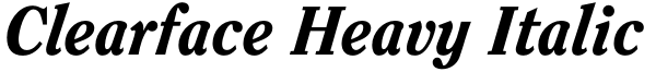 Clearface Heavy Italic Font