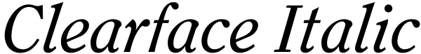 Clearface Italic Font