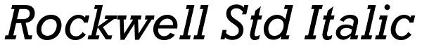 Rockwell Std Italic Font