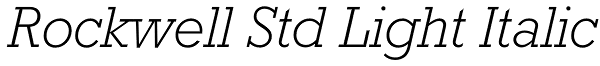 Rockwell Std Light Italic Font