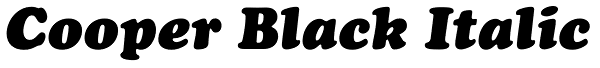 Cooper Black Italic Font