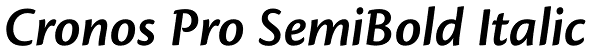 Cronos Pro SemiBold Italic Font