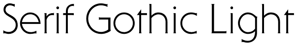 Serif Gothic Light Font