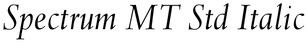 Spectrum MT Std Italic Font