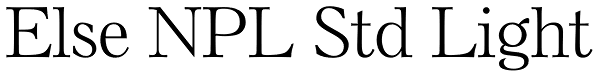 Else NPL Std Light Font